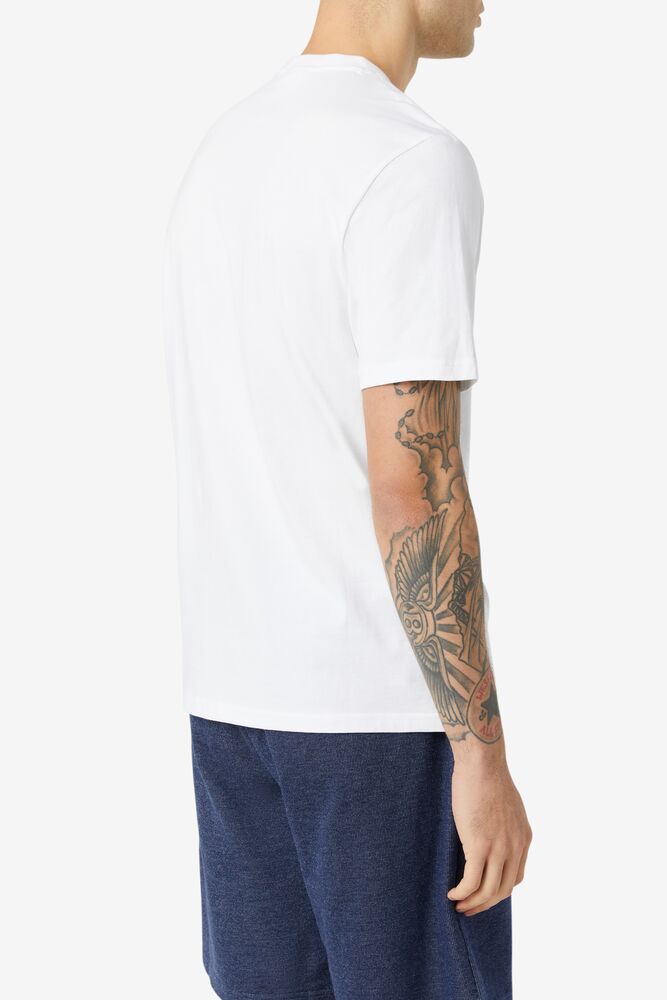 Tops Fila Court Dominance Tee Hombre Blancas Verde | 752819YOB