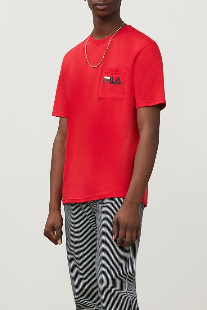 Tops Fila Curtis Pocket Tee Hombre Chinesred | 618732GWD