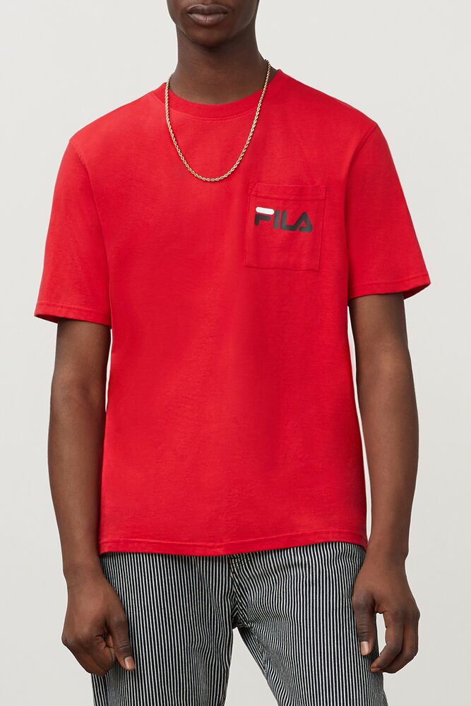 Tops Fila Curtis Pocket Tee Hombre Chinesred | 618732GWD