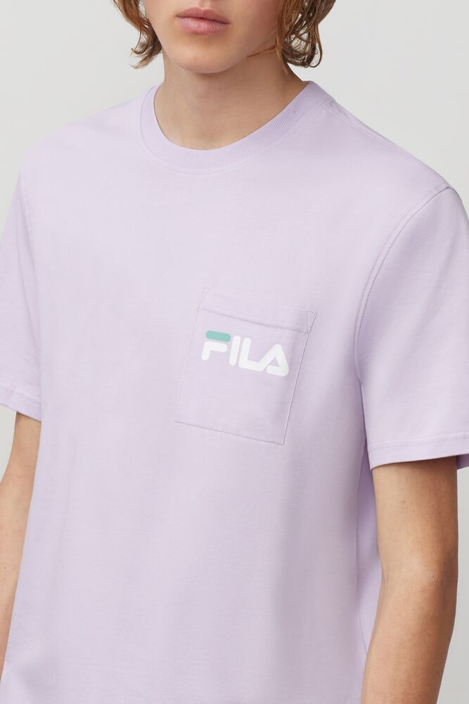 Tops Fila Curtis Pocket Tee Hombre Patstelilac | 820346AMB