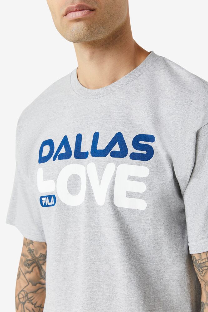 Tops Fila Dallas Love Tee Hombre Gris | 347562JEP