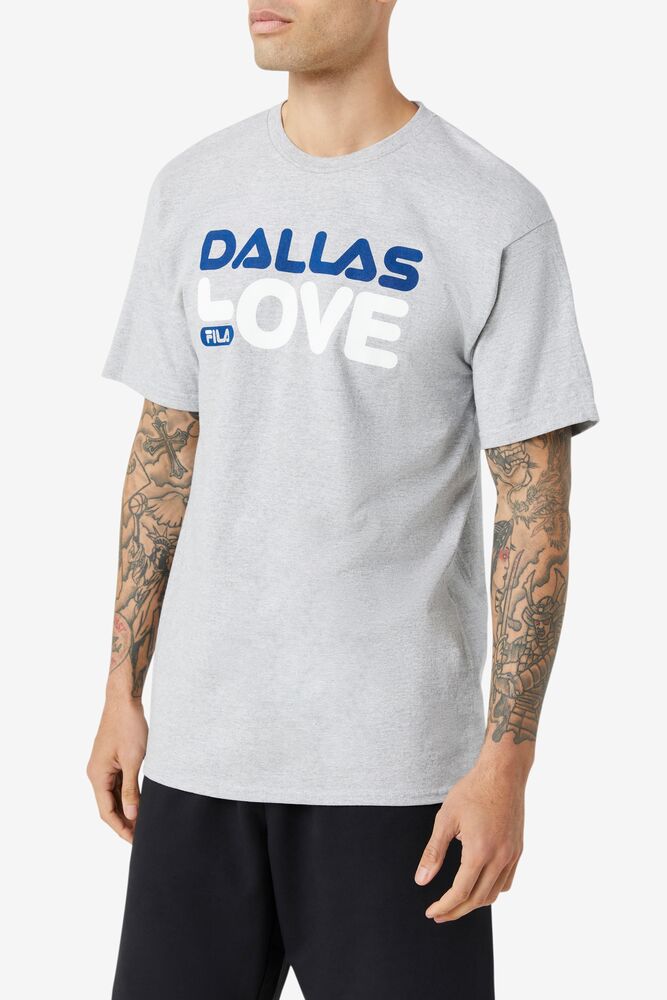 Tops Fila Dallas Love Tee Hombre Gris | 347562JEP