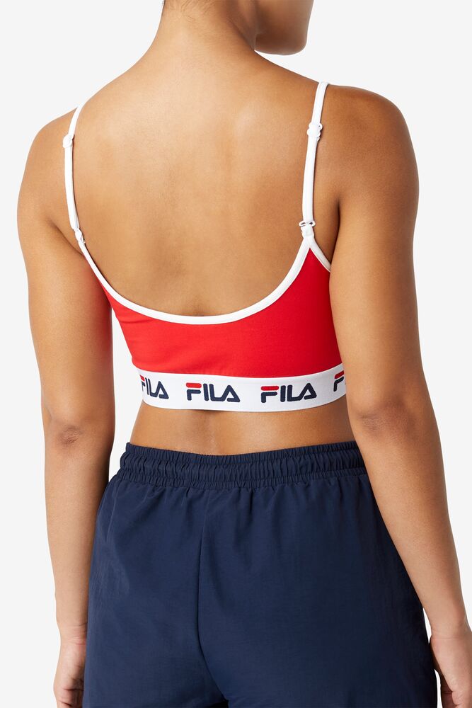 Tops Fila Deeba Bra Top Mujer Rojas Blancas | 673592RPZ