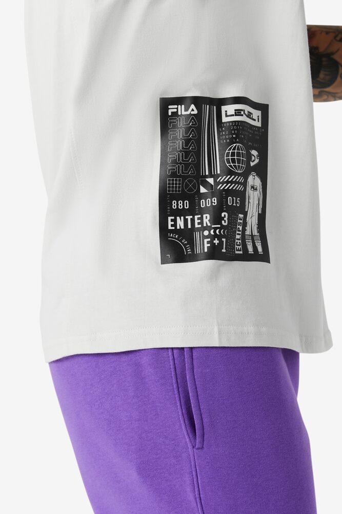 Tops Fila Deltalife Graphic Tee Hombre 104 Lunar Rock | 293058VTR