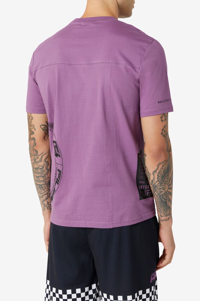 Tops Fila Deltalife Graphic Tee Hombre 558 Violet | 895410QMT