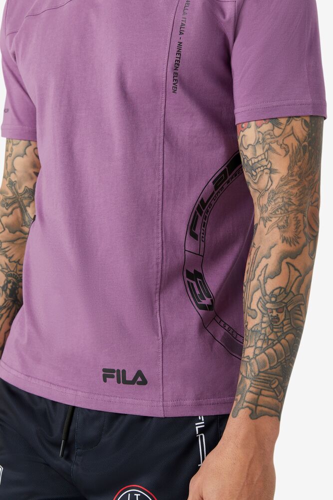 Tops Fila Deltalife Graphic Tee Hombre 558 Violet | 895410QMT