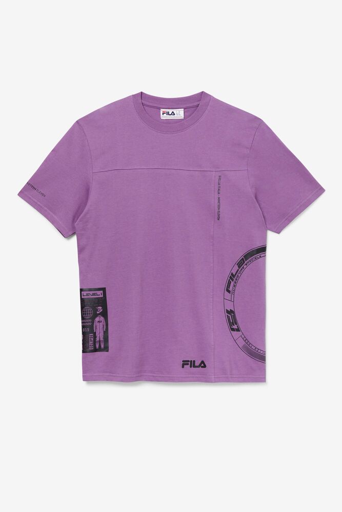 Tops Fila Deltalife Graphic Tee Hombre 558 Violet | 895410QMT