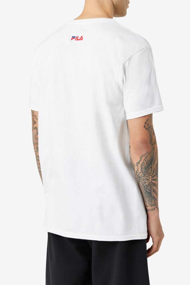 Tops Fila Detroit Love Tee Hombre Blancas | 261038TJA