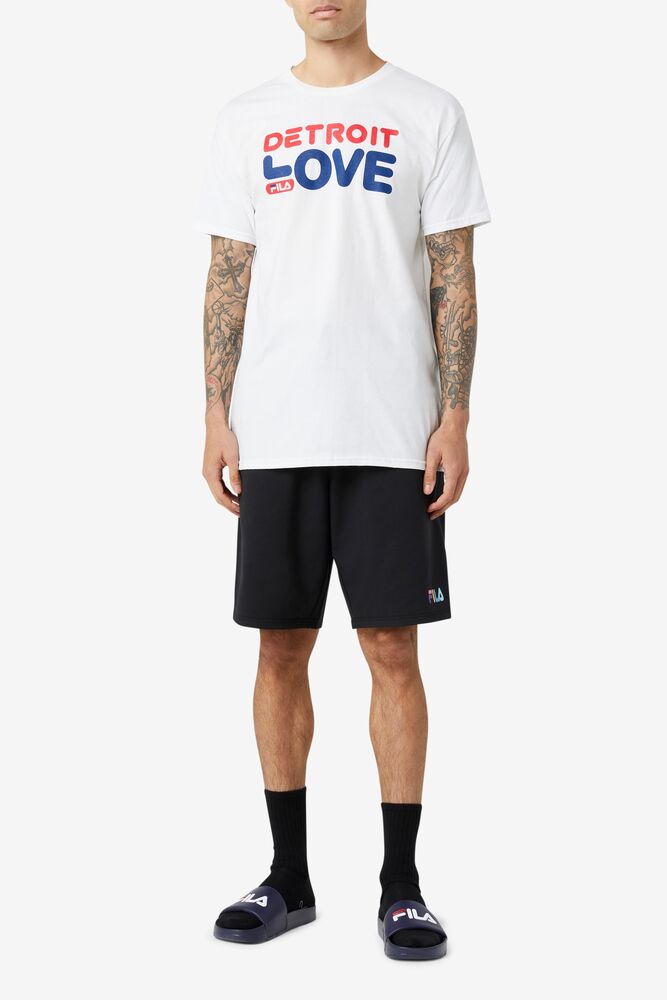 Tops Fila Detroit Love Tee Hombre Blancas | 261038TJA