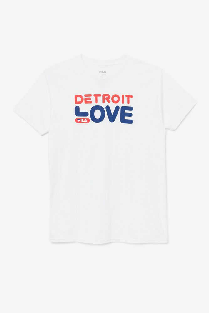 Tops Fila Detroit Love Tee Hombre Blancas | 261038TJA