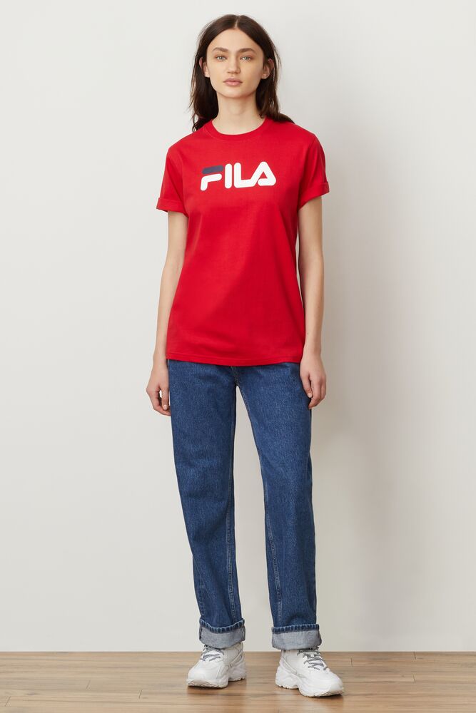 Tops Fila Eagle Tee Mujer Cred/Wht/Peac | 527096IRA