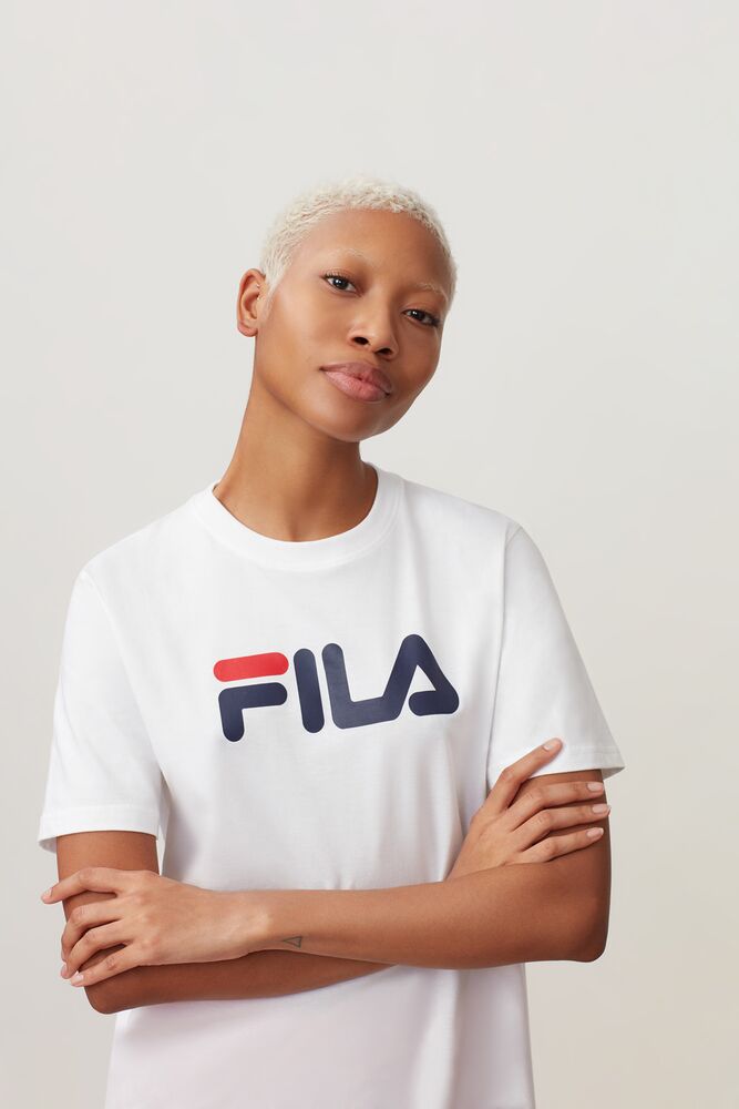 Tops Fila Eagle Tee Mujer Wht/Peac/Cred | 743659AIV