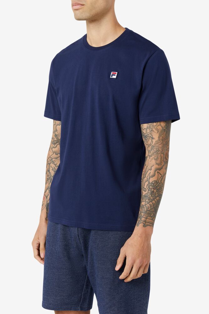 Tops Fila Edgecumbe Short Sleeve Tee Hombre Blancas | 123967TJG