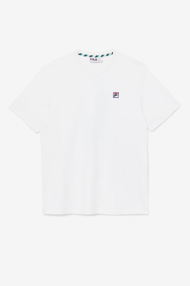 Tops Fila Edgecumbe Short Sleeve Tee Hombre Blancas Verde | 729681PQD