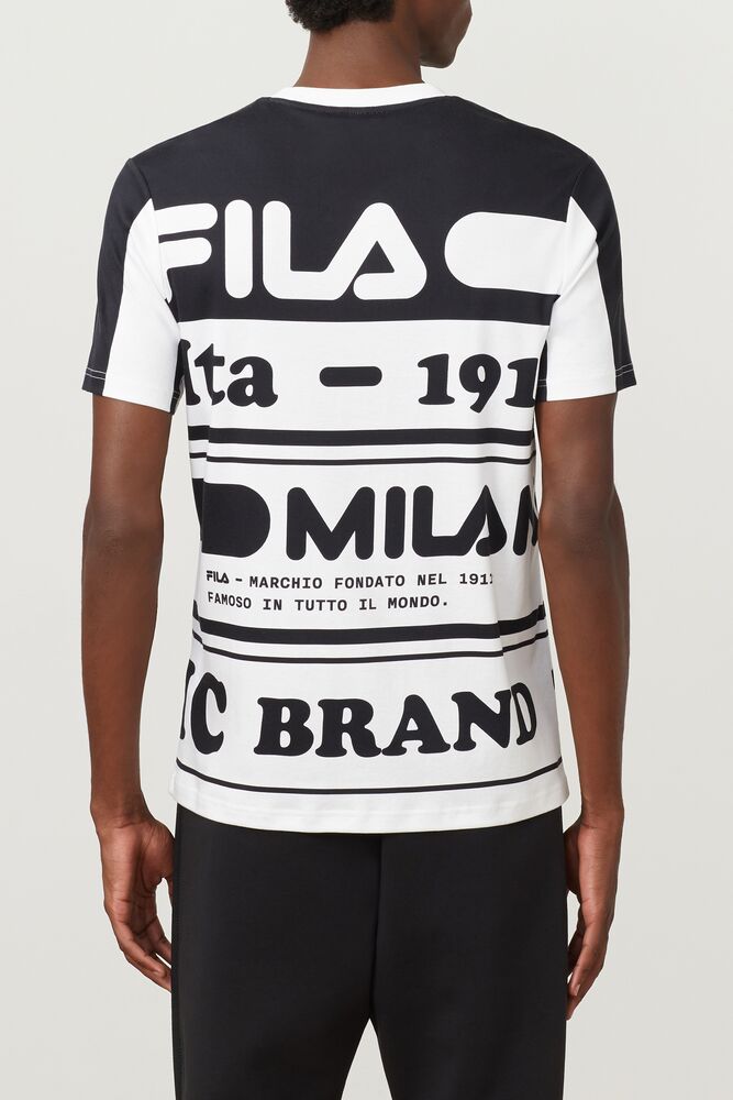 Tops Fila Fila Milano Printed Cotton Tee Hombre Negras | 029368XED