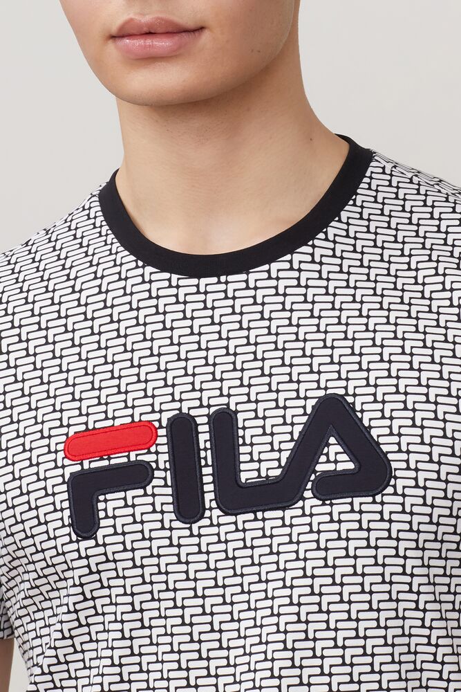 Tops Fila Fila Milano Printed Short Sleeve Tee Hombre Negras | 279583WUA