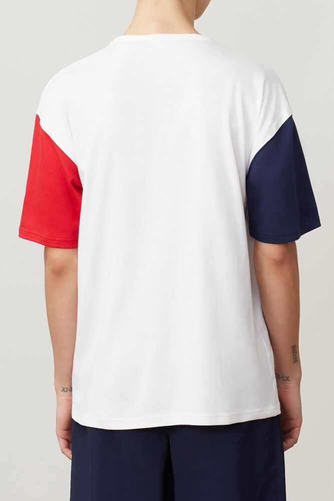 Tops Fila Hakon Tee Hombre Wht/Peac/Cred | 746982XIZ