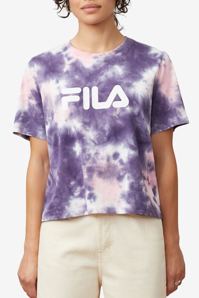 Tops Fila Hannah Tie Dye Tee Mujer Rosas | 429053LDI