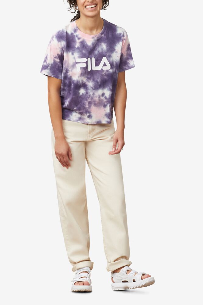 Tops Fila Hannah Tie Dye Tee Mujer Rosas | 429053LDI