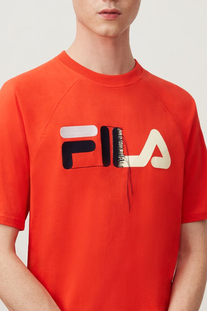 Tops Fila Hawk Tee Hombre Chrytomato | 894016ECB