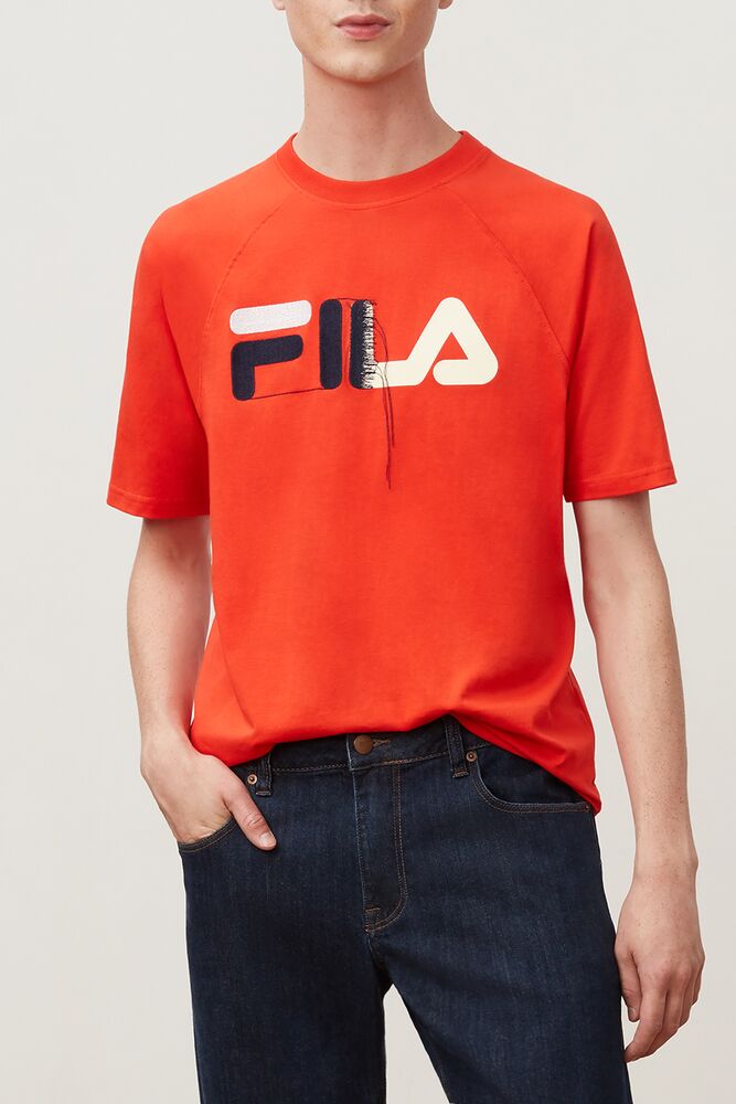 Tops Fila Hawk Tee Hombre Chrytomato | 894016ECB