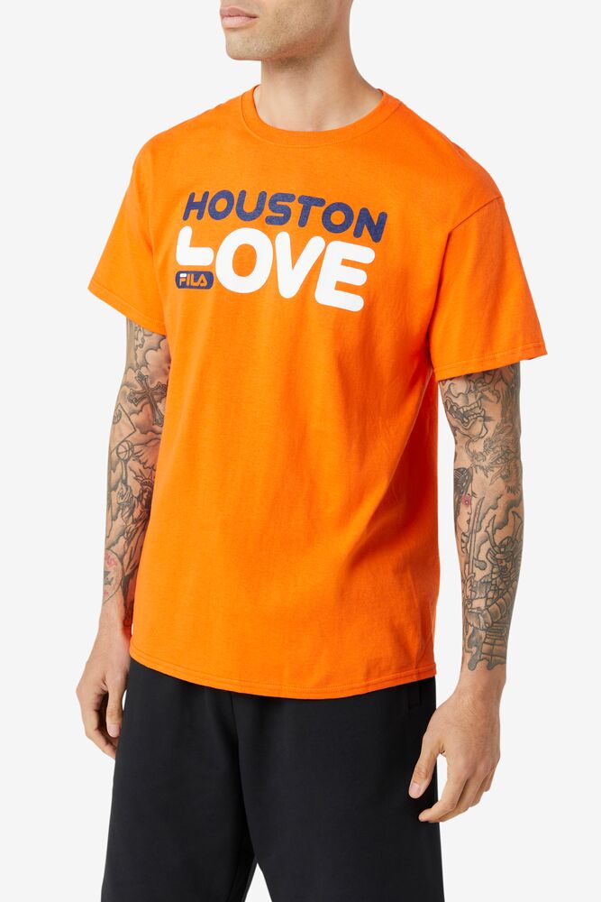 Tops Fila Houston Love Tee Hombre Naranjas | 836574MOR