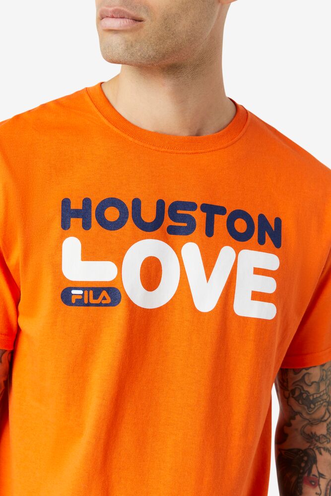 Tops Fila Houston Love Tee Hombre Naranjas | 836574MOR