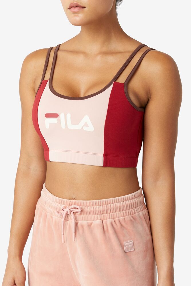 Tops Fila Indira Bra Top Mujer Rojas Rosas | 564178WSI