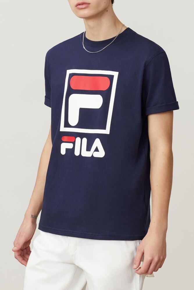 Tops Fila Jack Tee Hombre Peac/Wht/Cred | 583624EWA