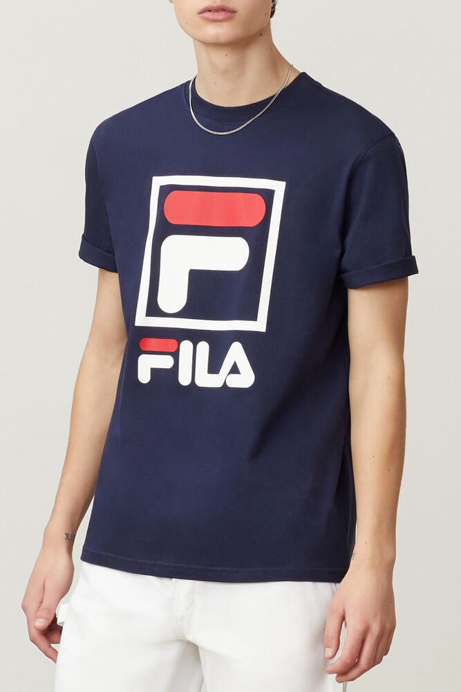 Tops Fila Jack Tee Hombre Peac/Wht/Cred | 583624EWA