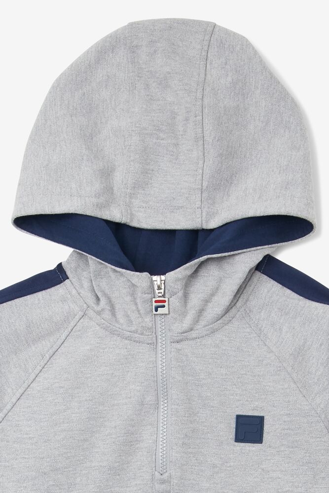 Tops Fila James Hoodie Unisex Gris | 579160QEY