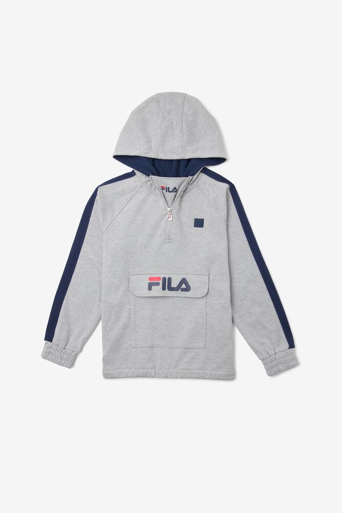 Tops Fila James Hoodie Unisex Gris | 687195FXZ