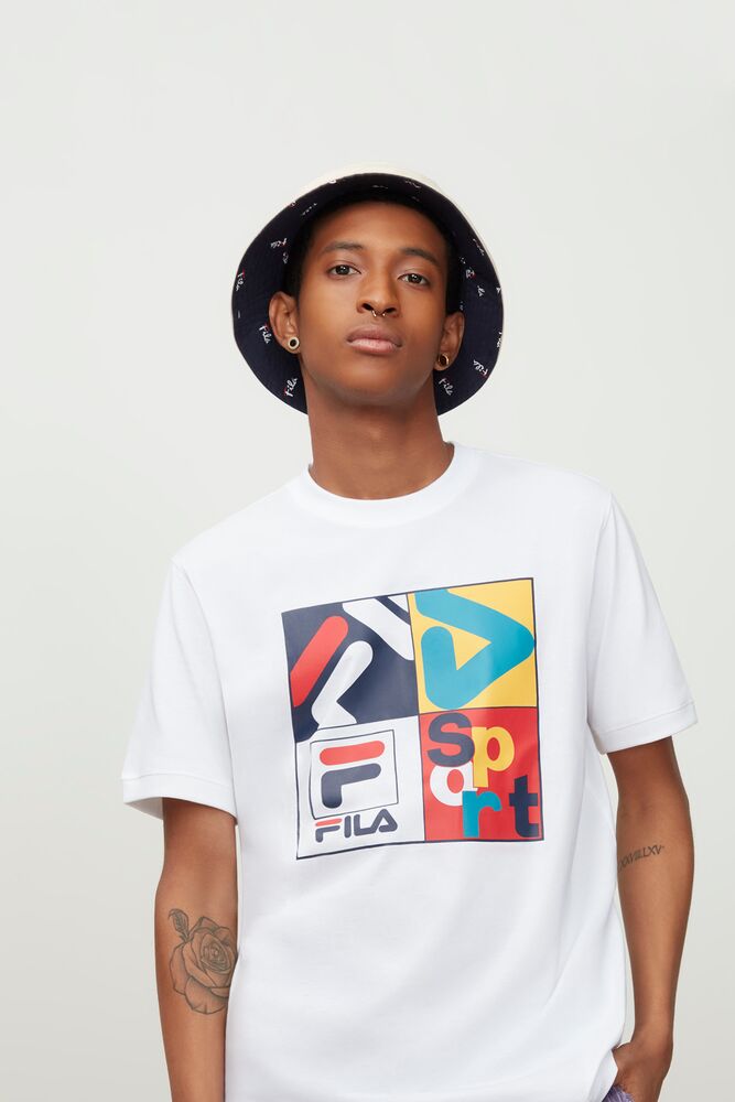 Tops Fila Jasper Tee Hombre Blancas | 168742LDZ