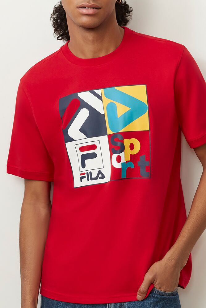 Tops Fila Jasper Tee Hombre Chinesred | 150496AMH