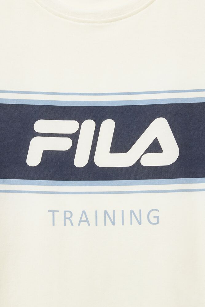 Tops Fila Keep It Cool Tee Mujer Blancas Azules | 567489MLC