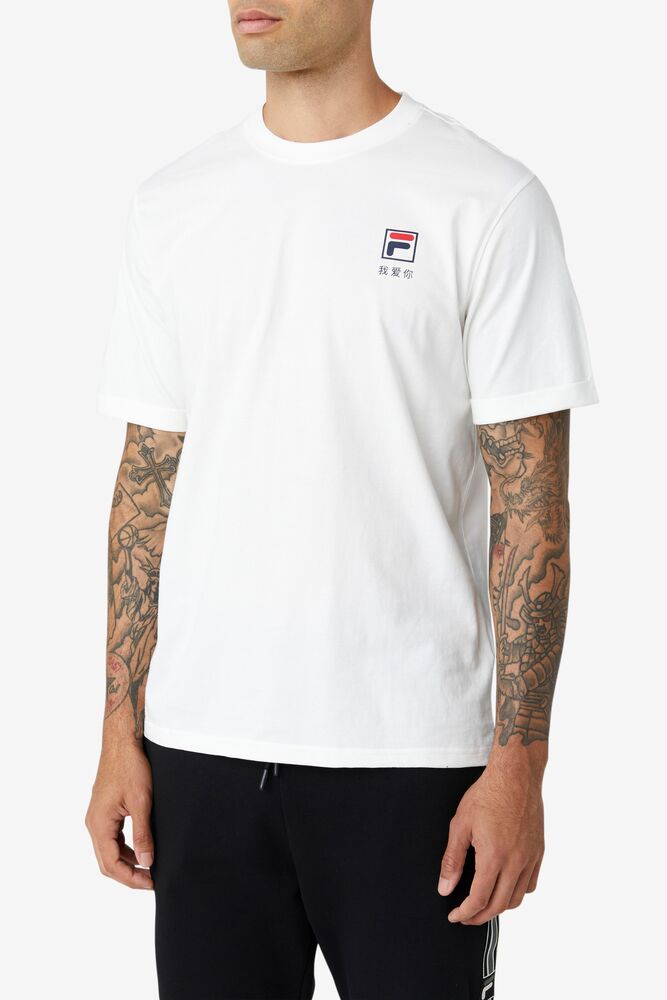 Tops Fila Kildare Tee Hombre Blancas Rojas | 267984THC