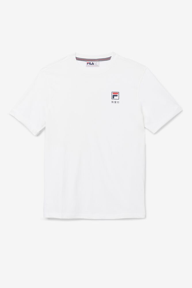 Tops Fila Kildare Tee Hombre Blancas Rojas | 267984THC