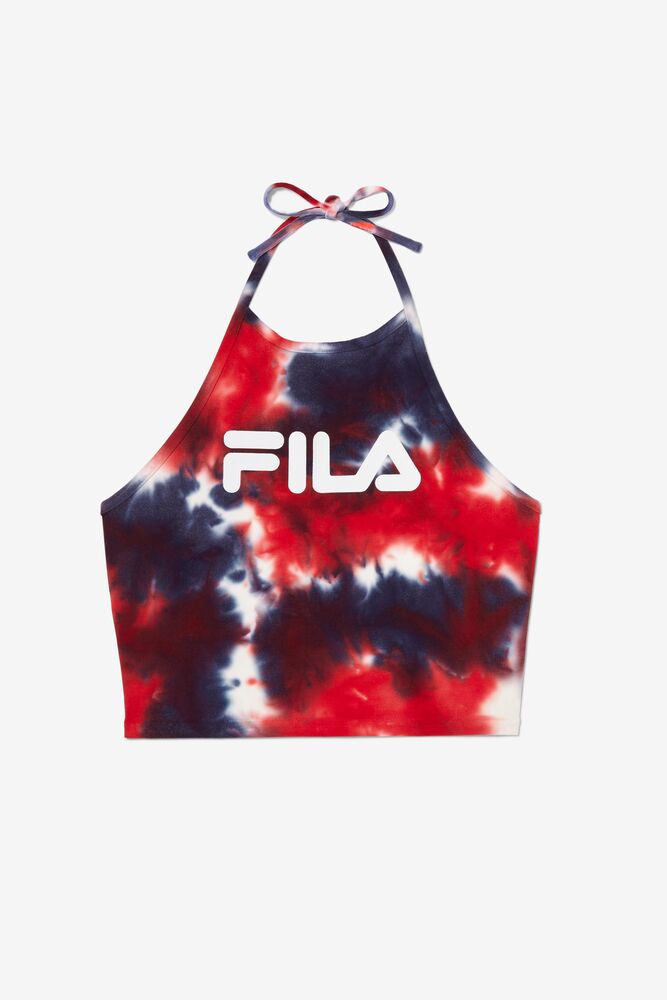 Tops Fila Leah Tie Dye Halter Tank Mujer Blancas | 719520EBG