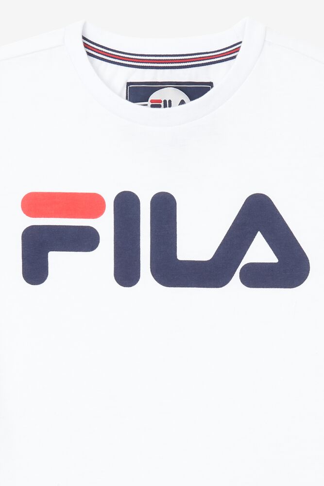 Tops Fila Logo Tee Unisex Blancas | 025179MGH