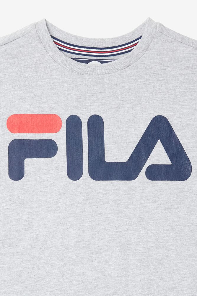 Tops Fila Logo Tee Unisex Gris | 481257ZIU