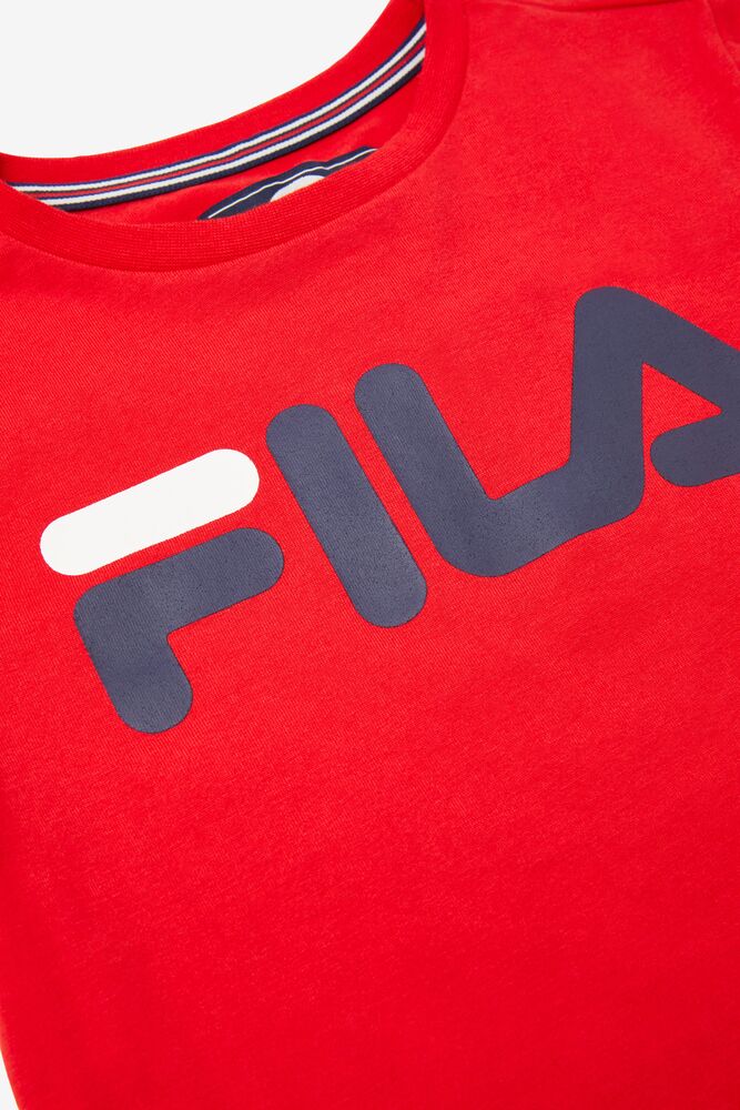 Tops Fila Logo Tee Unisex Rojas | 143689DET