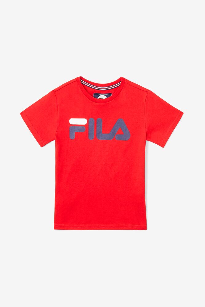 Tops Fila Logo Tee Unisex Rojas | 453260EHL