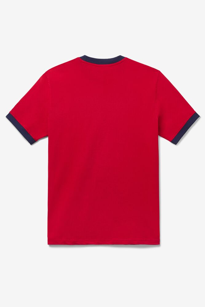 Tops Fila Marconi Ringer Tee Hombre Rojas | 854691QVS