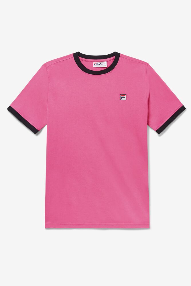 Tops Fila Marconi Ringer Tee Hombre Rosas | 479615ENY