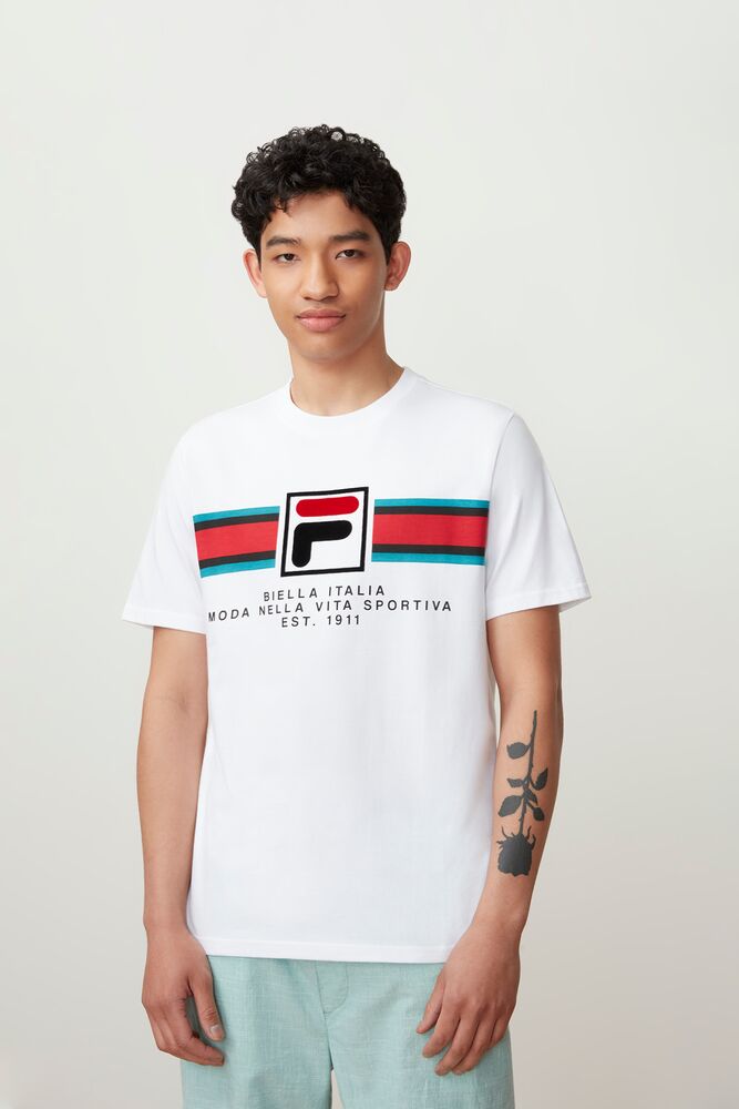 Tops Fila Mercedes Tee Hombre Blancas | 987531SCB