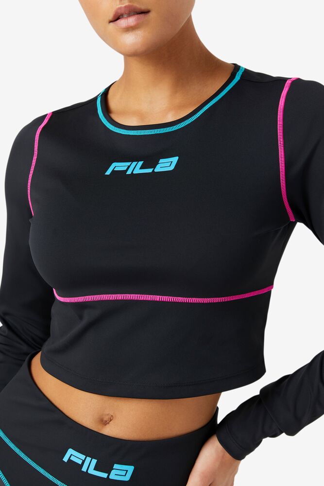 Tops Fila Micci Long Sleeve Training Top Mujer Negras | 170549RQT