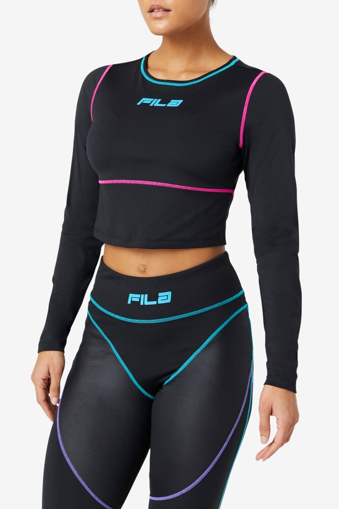 Tops Fila Micci Long Sleeve Training Top Mujer Negras | 170549RQT