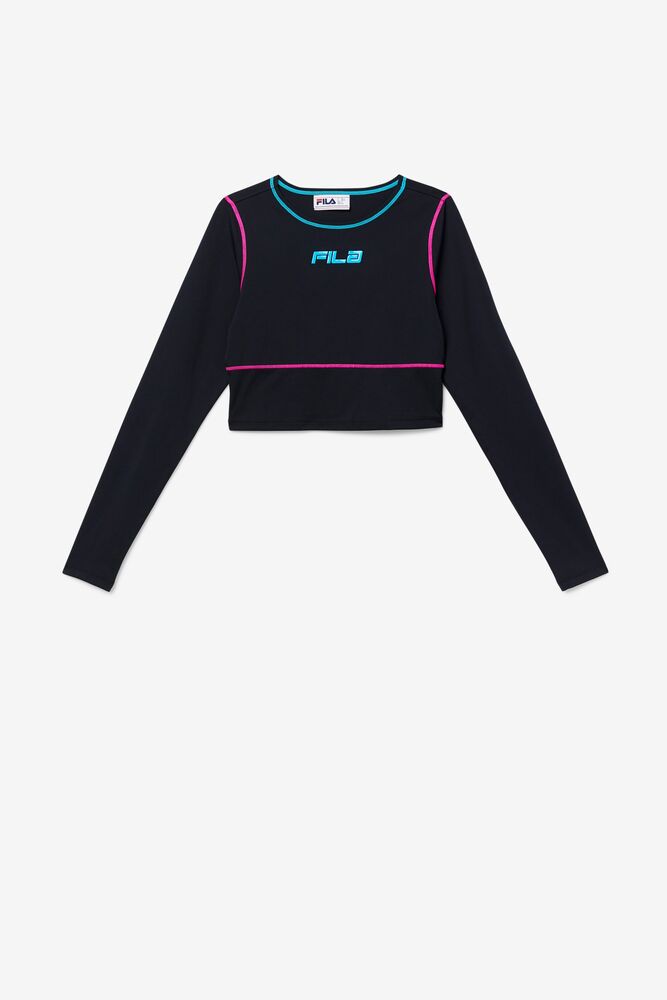 Tops Fila Micci Long Sleeve Training Top Mujer Negras | 170549RQT