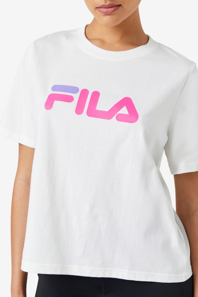 Tops Fila Miss Eagle Tee Mujer Blancas Rosas Moradas | 013568SPX