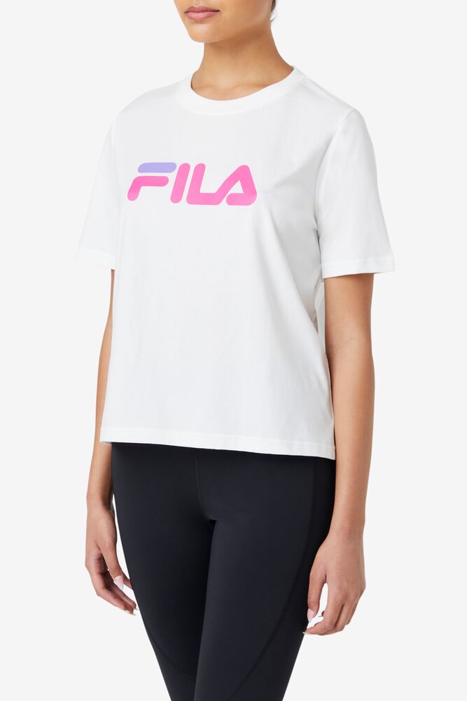 Tops Fila Miss Eagle Tee Mujer Blancas Rosas Moradas | 013568SPX